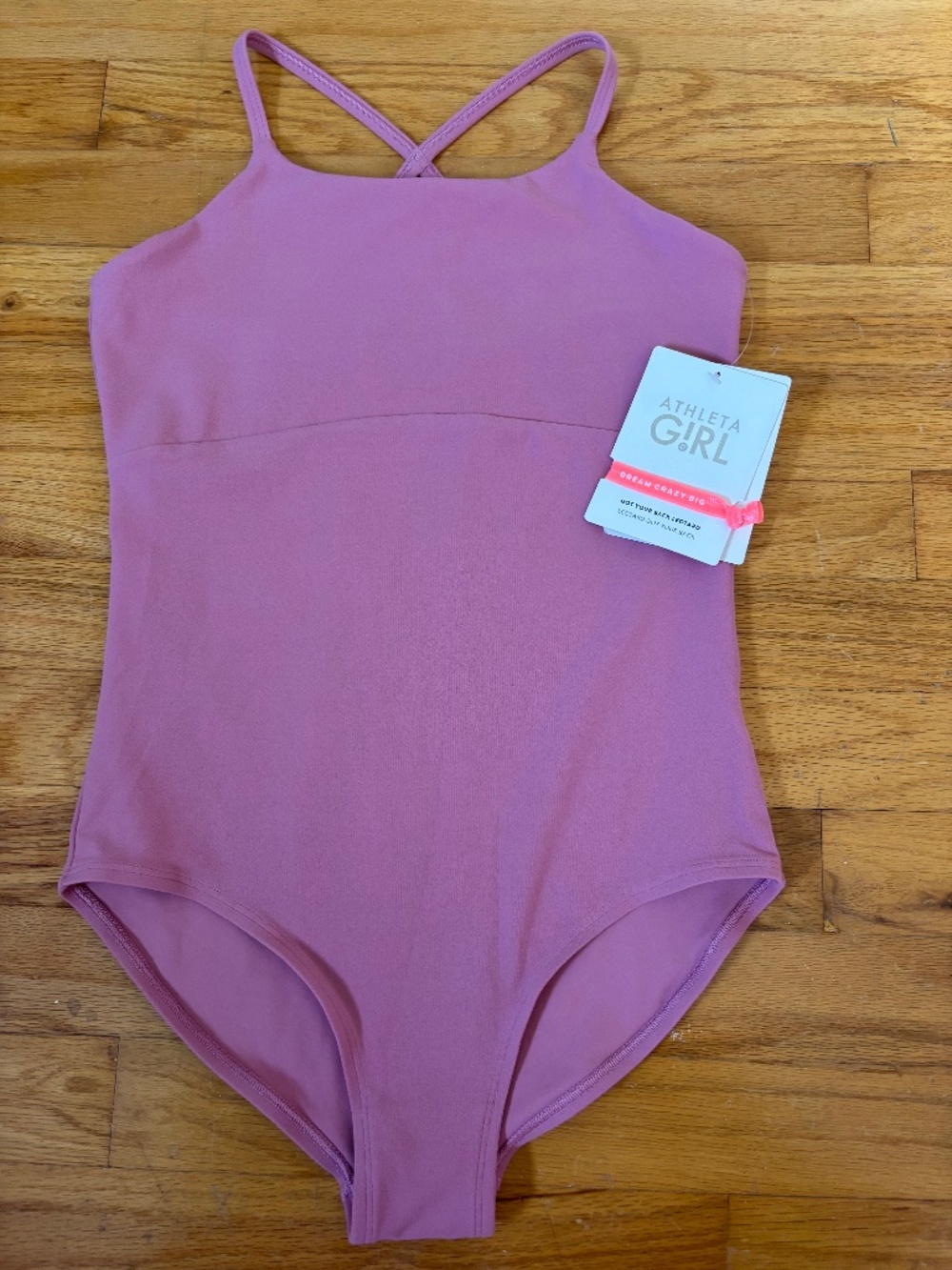 Athleta Girl Mauve Pink Leotard Size 14 (New With Tags)